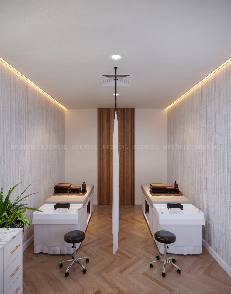 Private head spa treatment room